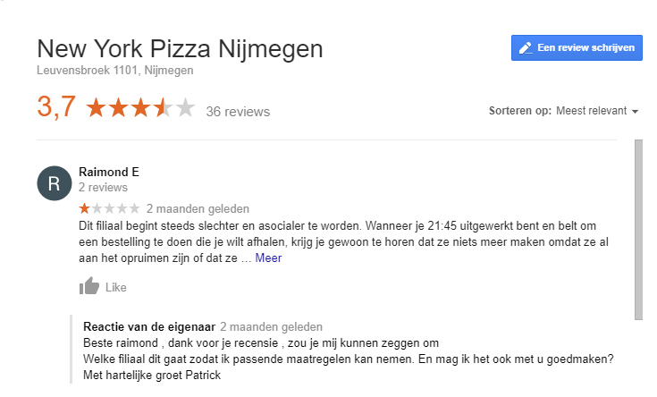 Google mijn bedrijf reviews